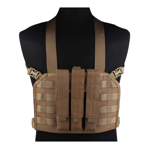 EMERSONGEAR TACTICAL CHEST RIG CON PORTA CARICATORI MP7 COYOTE BROWN (EM7445D)