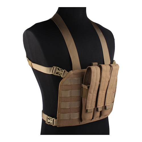 EMERSONGEAR TACTICAL CHEST RIG CON PORTA CARICATORI MP7 COYOTE BROWN (EM7445D)