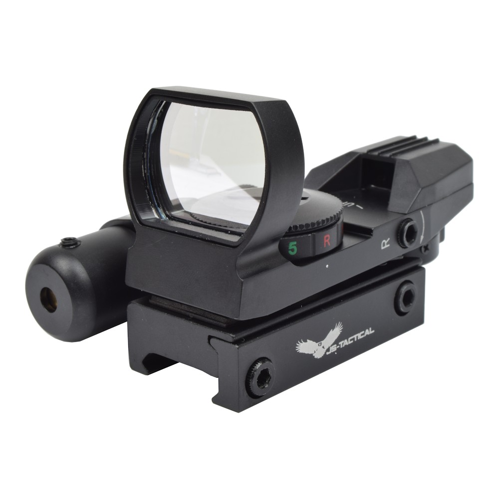 JS-TACTICAL RED DOT MULTI-RETICOLO CON LASER ROSSO NERO (JS-HD101)