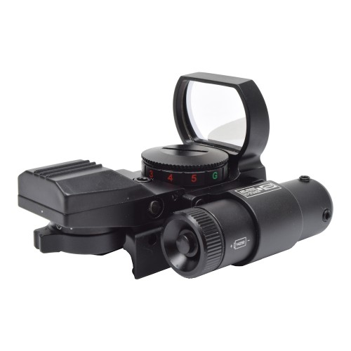 JS-TACTICAL MULTI-RETICLE RED DOT WITH RED LASER BLACK (JS-HD101)