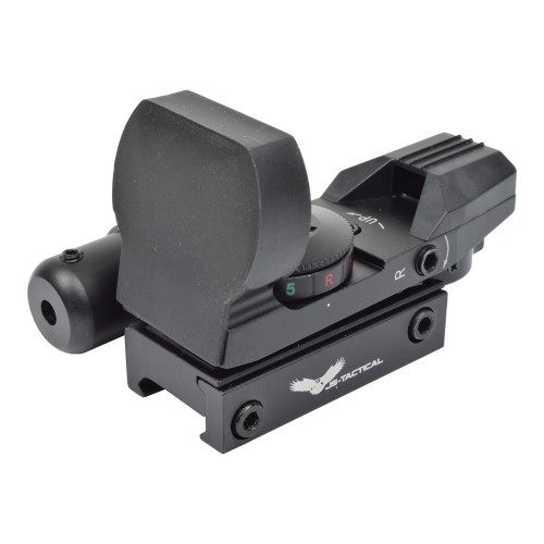 JS-TACTICAL MULTI-RETICLE RED DOT WITH RED LASER BLACK (JS-HD101)