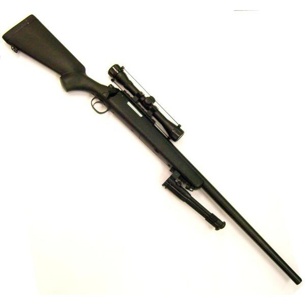 WELL FUCILE SNIPER BOLT ACTION COMPLETO DI OTTICA NERO (MB03BB-O)