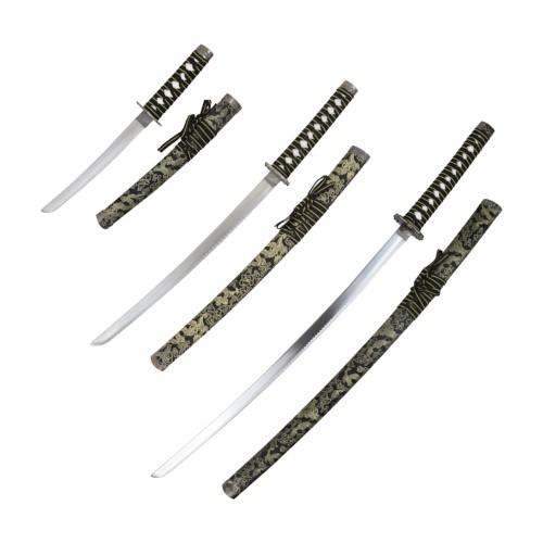 ORNAMENTAL SET KATANA-WAKIZASHI-TANTO (JL029 SET NERO)