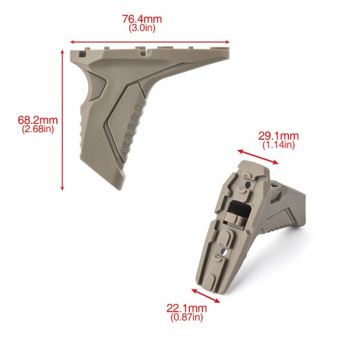 MP LINK ANGLED HAND STOP FOR M-LOK/KEYMOD SYSTEMS DARK EARTH (MP1008-T)