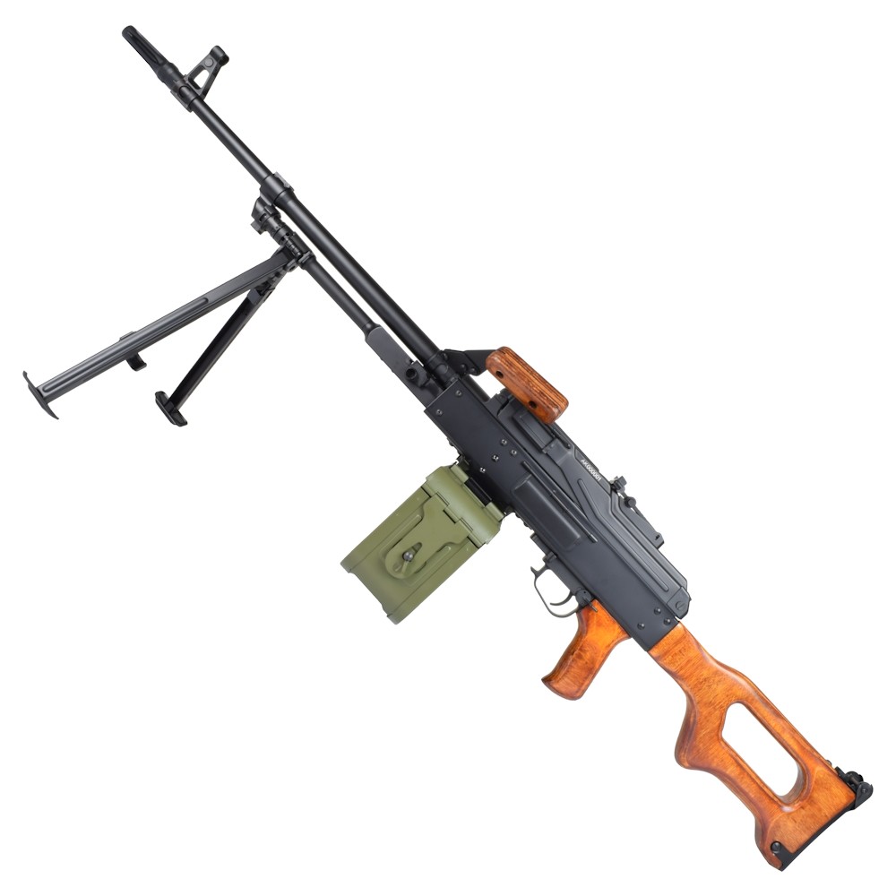A&K ELECTRIC RIFLE PKM BLACK AND REAL WOOD (PKM-W) | Jolly Softair
