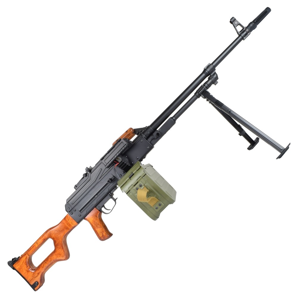 A&K ELECTRIC RIFLE PKM BLACK AND REAL WOOD (PKM-W) | Jolly Softair