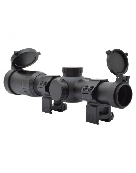 JS-TACTICAL LONG EYE RELIEF RIFLE SCOPE 1x-8X ZOOM 24mm LENS BLACK (JS ...