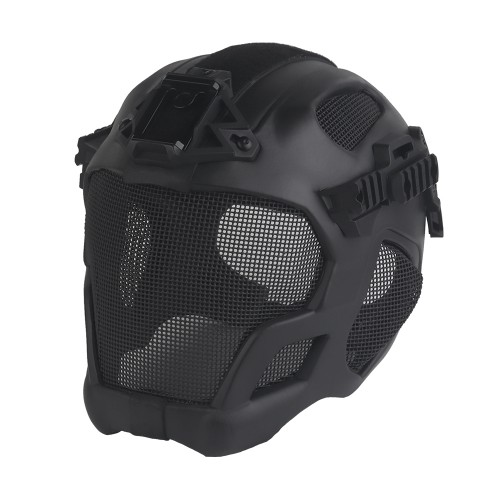 WOSPORT W23 HELMET WITH STEEL MESH BLACK (WO-HL107)