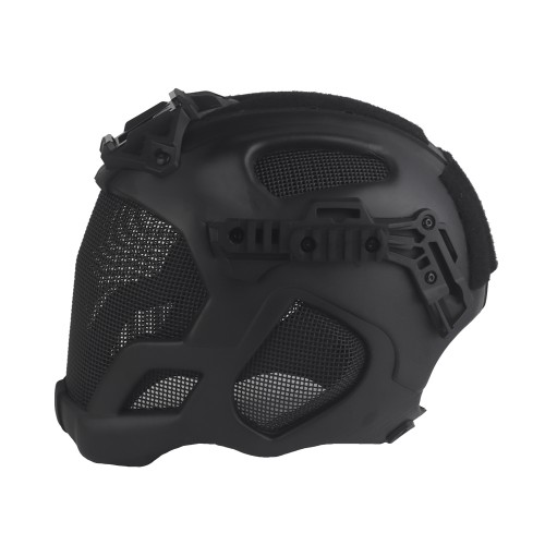 WOSPORT W23 HELMET WITH STEEL MESH BLACK (WO-HL107)