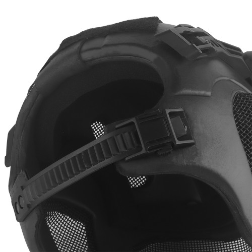 WOSPORT W23 HELMET WITH STEEL MESH BLACK (WO-HL107)