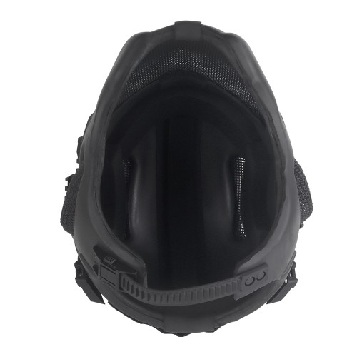 WOSPORT W23 HELMET WITH STEEL MESH BLACK (WO-HL107)