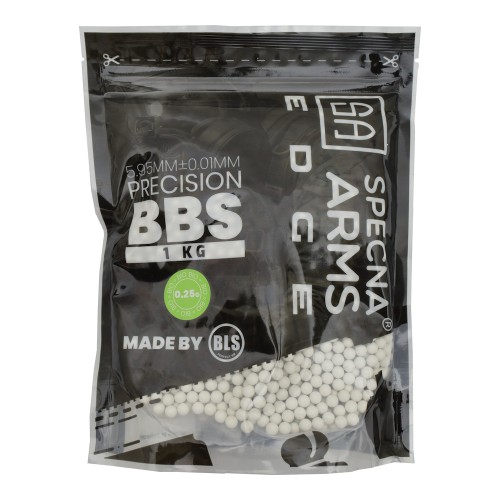 SPECNA ARMS BIODEGRADABLE EDGE PRECISION BALL PELLETS 0.25G WHITE 1Kg (SPE-16-027217)