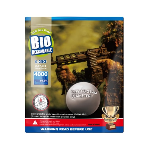 G&G BIODEGRADABLE BALL PELLETS 0.25g DARK EARTH 1Kg BAG (G07274)