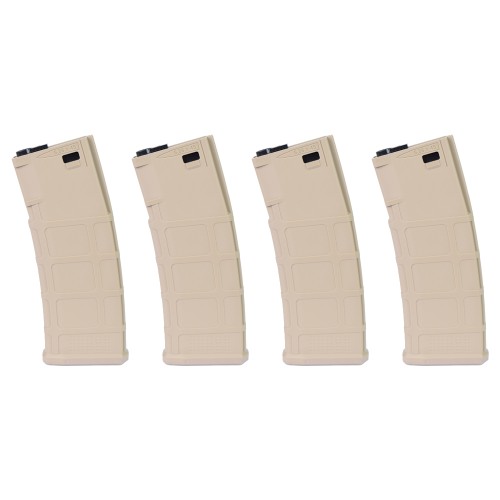 POSEIDON X CSI 4x MID-CAP MAGAZINES SET 220 ROUNDS FOR M4 TAN (PAEG-MGM4220 TAN)