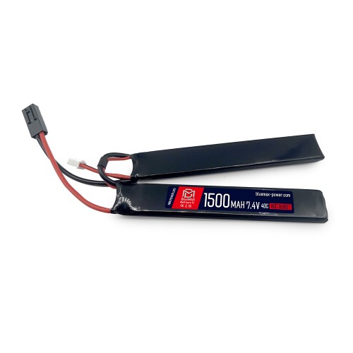 BLUEMAX POWER EXTREME LI-PO BATTERY 7.4V X 1500MAH 40C NUNCHUCK (BM-7.4X1500N)