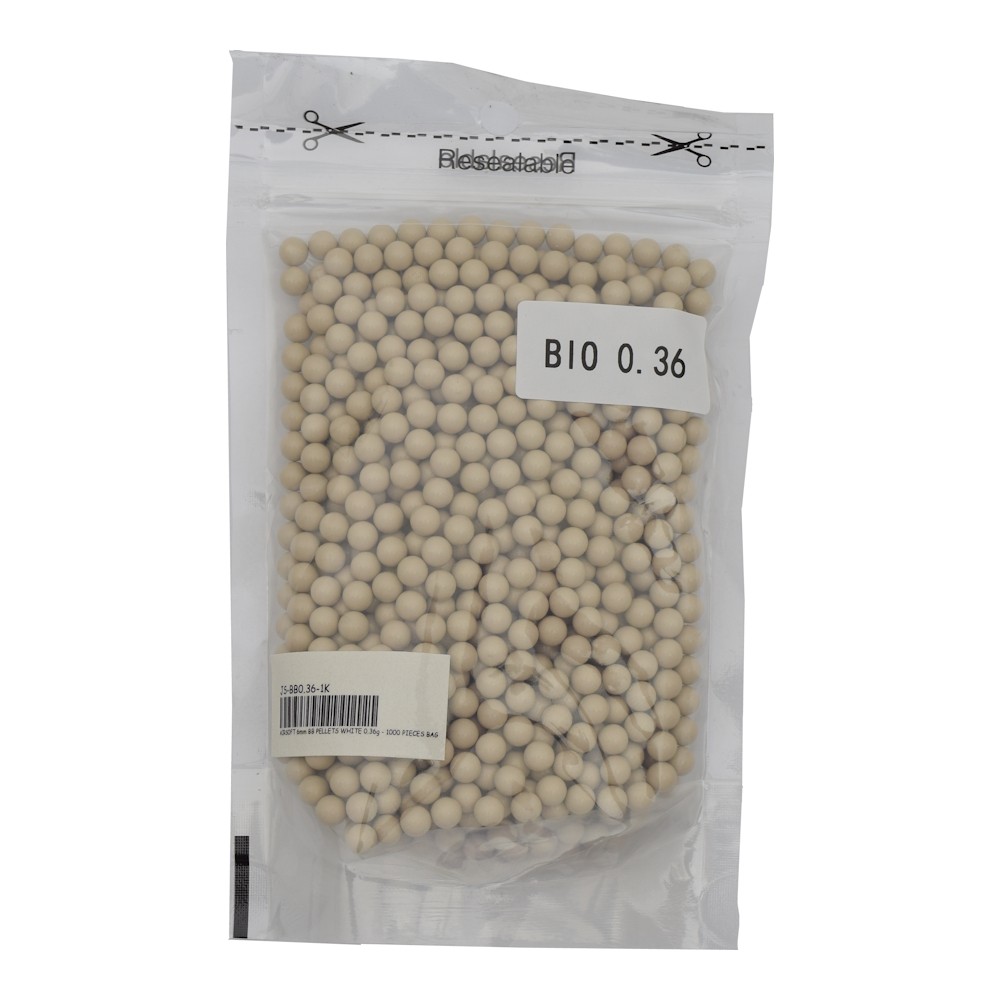 JS-TACTICAL BIODEGRADABLE BALL PELLETS 0,36G CREAM 1000 BB (JS-BB0.36-1K)