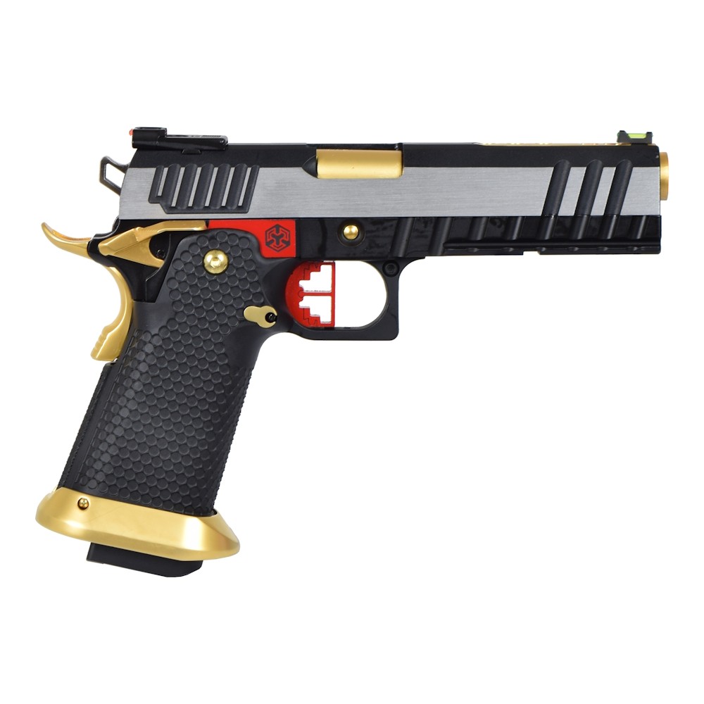 AW CUSTOM GAS PISTOL HI-CAPA BLACK/SILVER/GOLD (AW-HX2001) | Jolly Softair