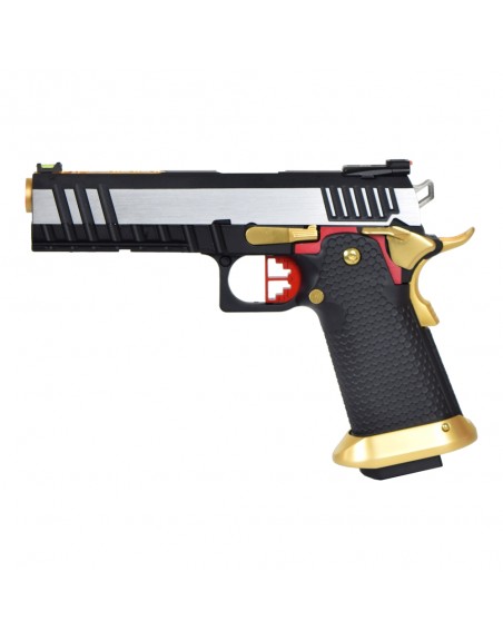 AW CUSTOM GAS PISTOL HI-CAPA BLACK/SILVER/GOLD (AW-HX2001) | Jolly Softair