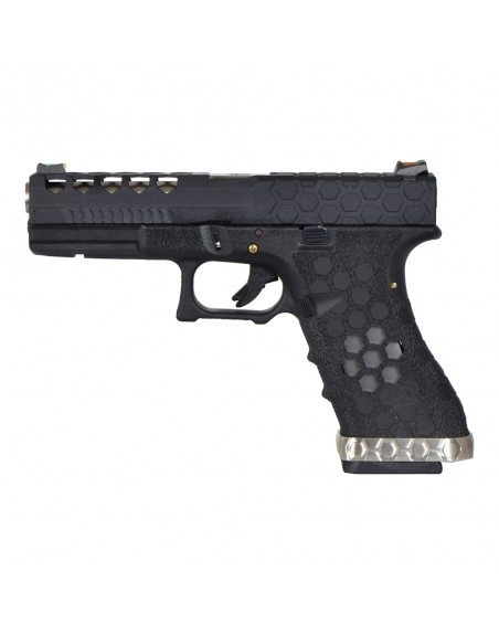 AW CUSTOM GAS PISTOL HEX-CUT BLACK (AW-VX0101) | Jolly Softair