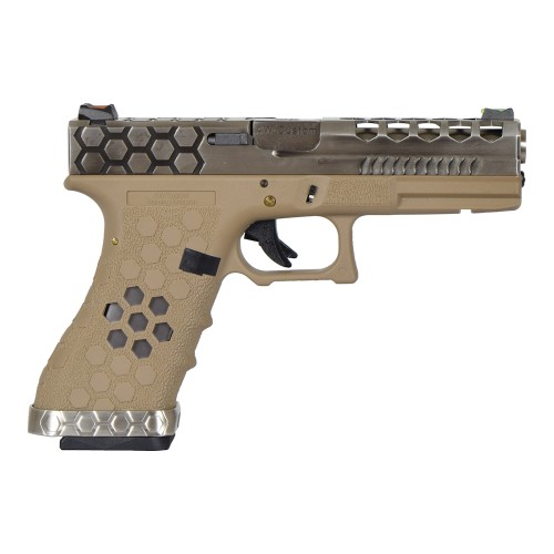 AW CUSTOM PISTOLA A GAS HEX-CUT TAN/ARGENTO (AW-VX0110)