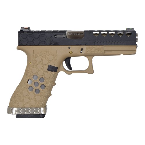 AW CUSTOM PISTOLA A GAS HEX-CUT TAN/NERA (AW-VX0111)