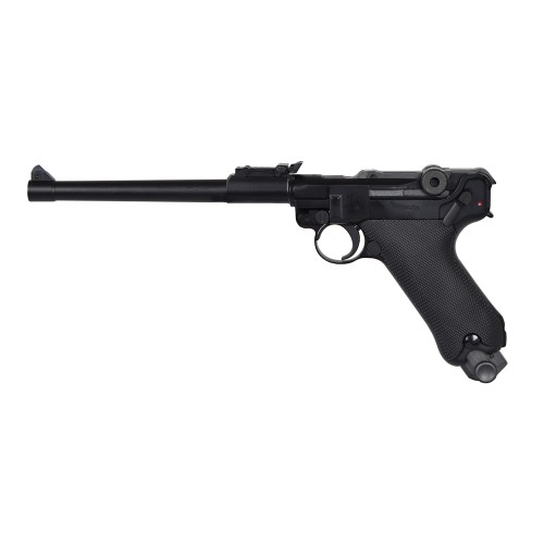 WE BLOWBACK GAS PISTOL P08 BLACK 8" BARREL (W-P08L)