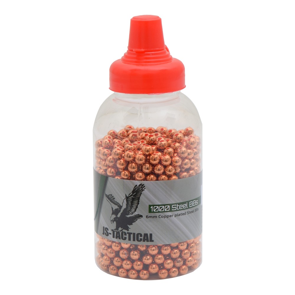 JS-TACTICAL COPPER PLATED STEEL BALL PELLETS 6MM 1000BB (JS-ST6.0 BB1000R)