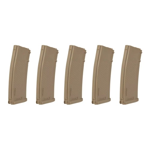 SPECNA ARMS 5x S-MAG MID-CAP MAGAZINES SET 125 ROUNDS FOR M4/M16 SERIES TAN (SPE-05-025720)