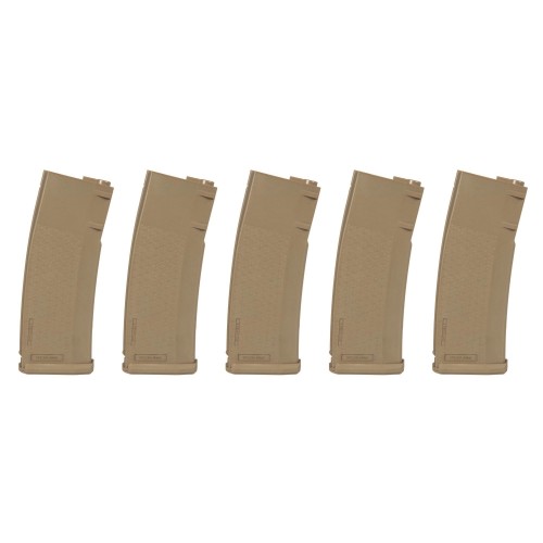 SPECNA ARMS 5x S-MAG MID-CAP MAGAZINES SET 125 ROUNDS FOR M4/M16 SERIES TAN (SPE-05-025720)