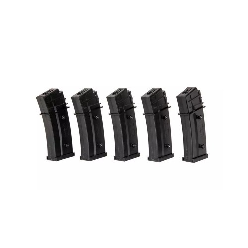 SPECNA ARMS 5x MID-CAP MAGAZINES SET 120 ROUNDS FOR G36 SERIES BLACK (SPE-05-025711)