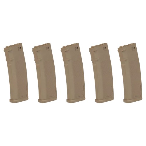 SPECNA ARMS 5x S-MAG HI-CAP MAGAZINE SET 380 ROUNDS FOR M4/M16 SERIES TAN (SPE-05-025726)