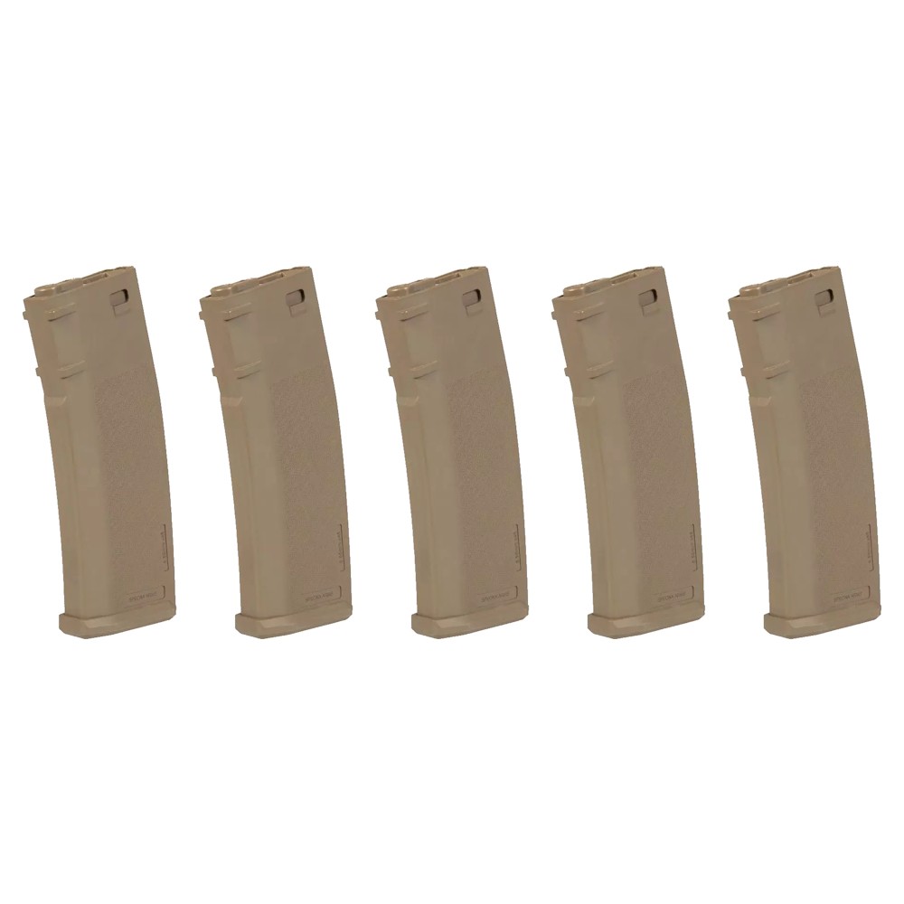 SPECNA ARMS SET 5x CARICATORI HI-CAP S-MAG 380 COLPI PER SERIE M4/M16 TAN (SPE-05-025726)