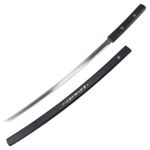 3 ORNAMENTAL KATANA SET WOODEN COVER AND HANDLE BLACK (JL048BS)