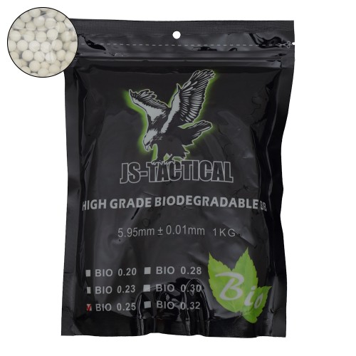 JS-TACTICAL BIODEGRADABLE BALL PELLETS 0.25G WHITE (JS-BIO0.25)