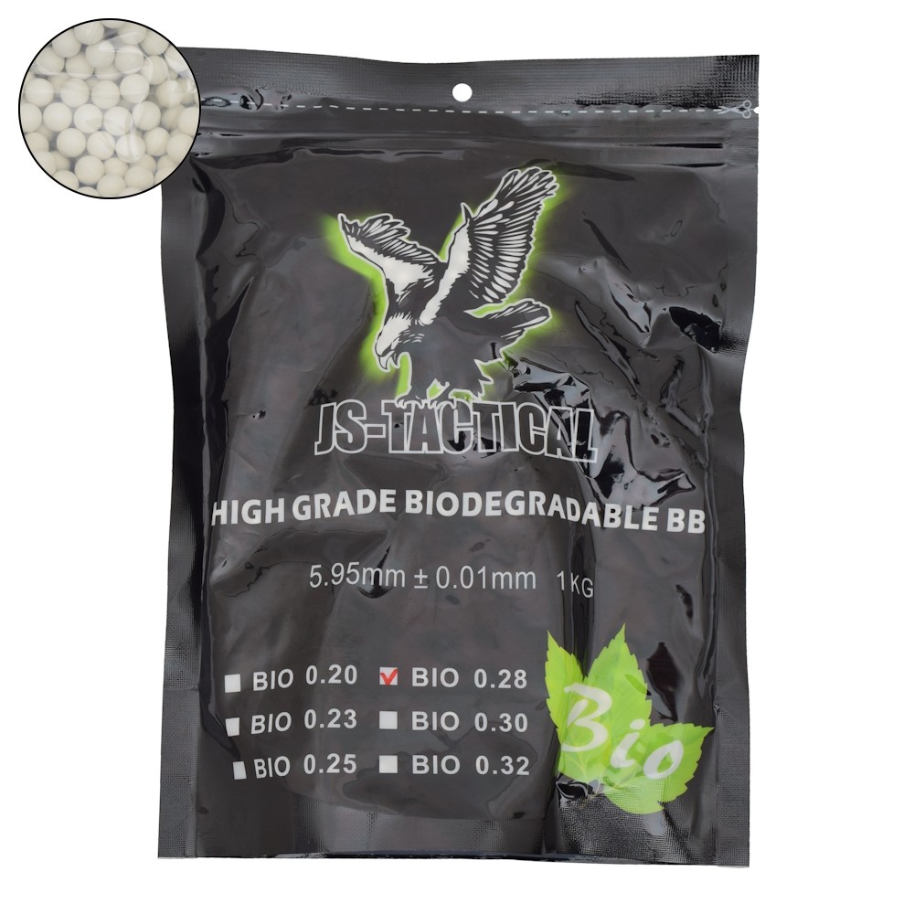 JS-TACTICAL BIODEGRADABLE BALL PELLETS 0.28G WHITE (JS-BIO0.28)