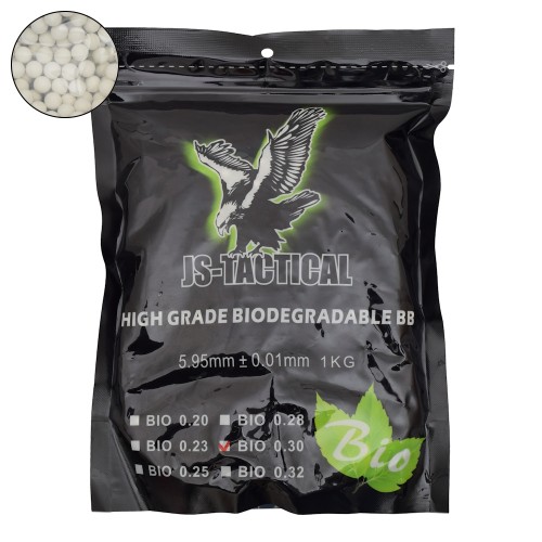 JS-TACTICAL BIODEGRADABLE BALL PELLETS 0.30G WHITE (JS-BIO0.30)