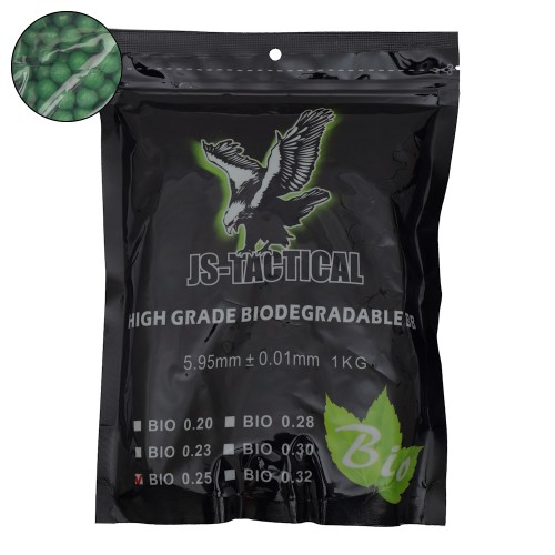 JS-TACTICAL BIODEGRADABLE BALL PELLETS 0.25G GREEN (JS-BIO0.25V)