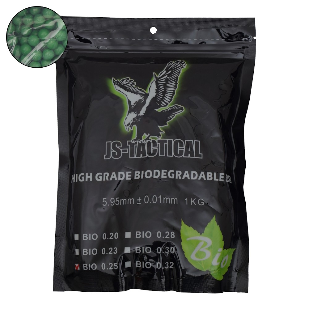 JS-TACTICAL BIODEGRADABLE BALL PELLETS 0.25G GREEN (JS-BIO0.25V)