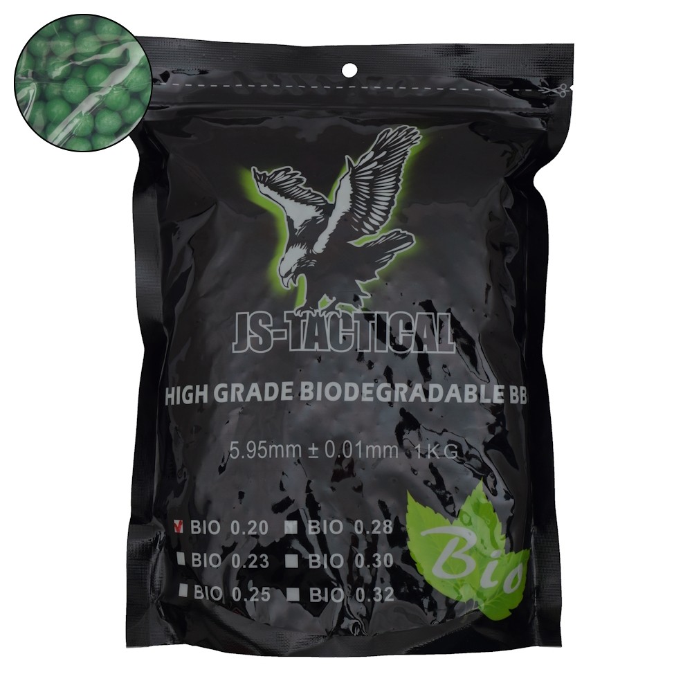 JS-TACTICAL BIODEGRADABLE BALL PELLETS 0.20G GREEN (JS-BIO0.20V)