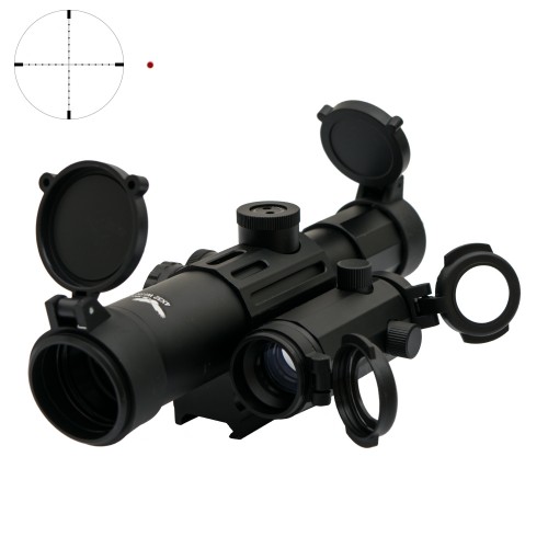 JS-TACTICAL RIFLE SCOPE ZOOM 4x LENS 32mm WITH RED DOT BLACK (JS-4X32M1)