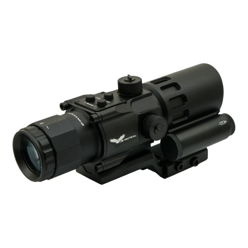 JS-TACTICAL PRISME SCOPE 4X32 CON LASER ROSSO NERO (JS-8384)