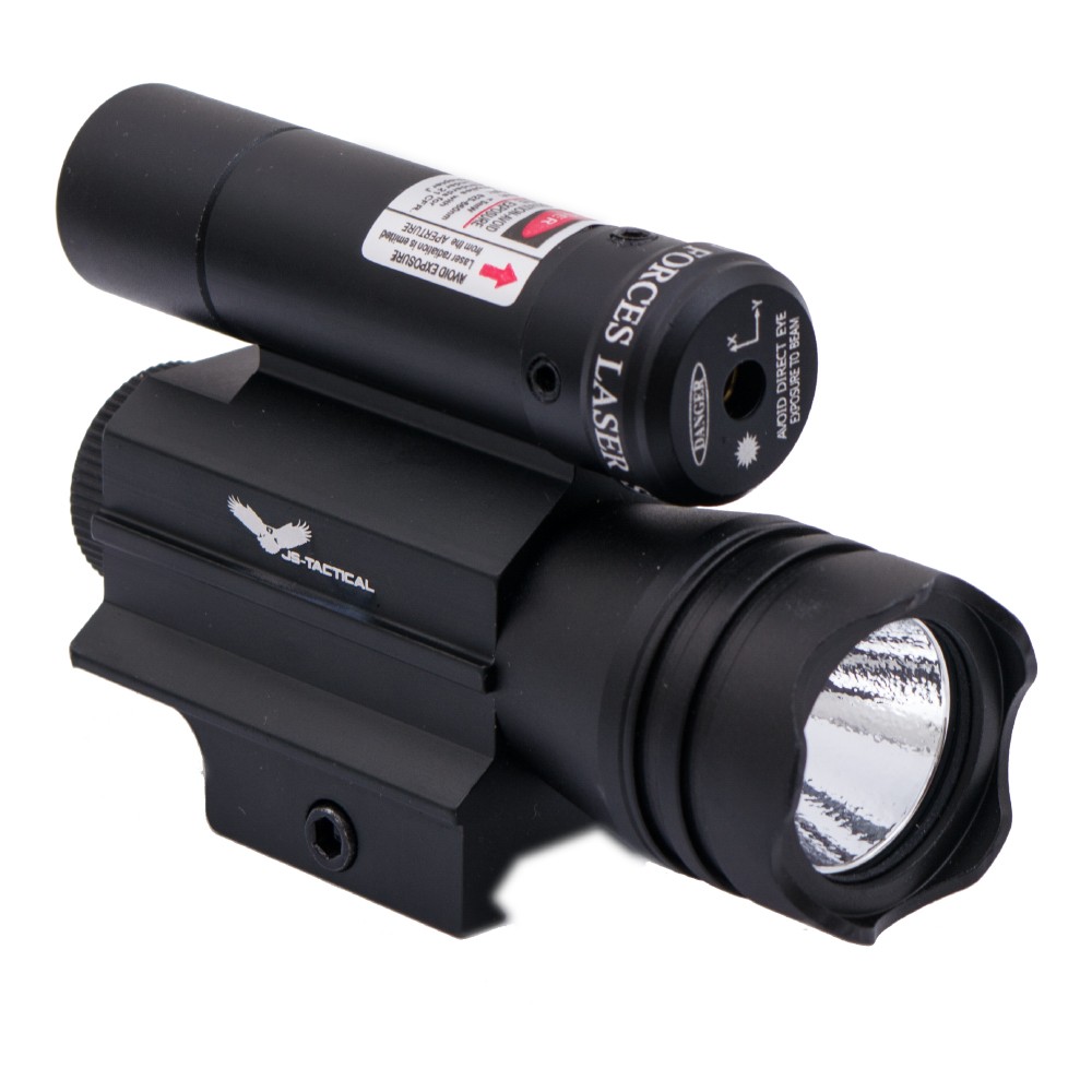 JS-TACTICAL LED FLASHLIGHT WITH RED LASER (JS-JG15R) | Jolly Softair
