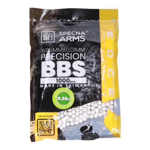 SPECNA ARMS EDGE ULTRA BIO BALL PELLETS 0.36G WHITE 1000 PIECES (SPE-16-048749)