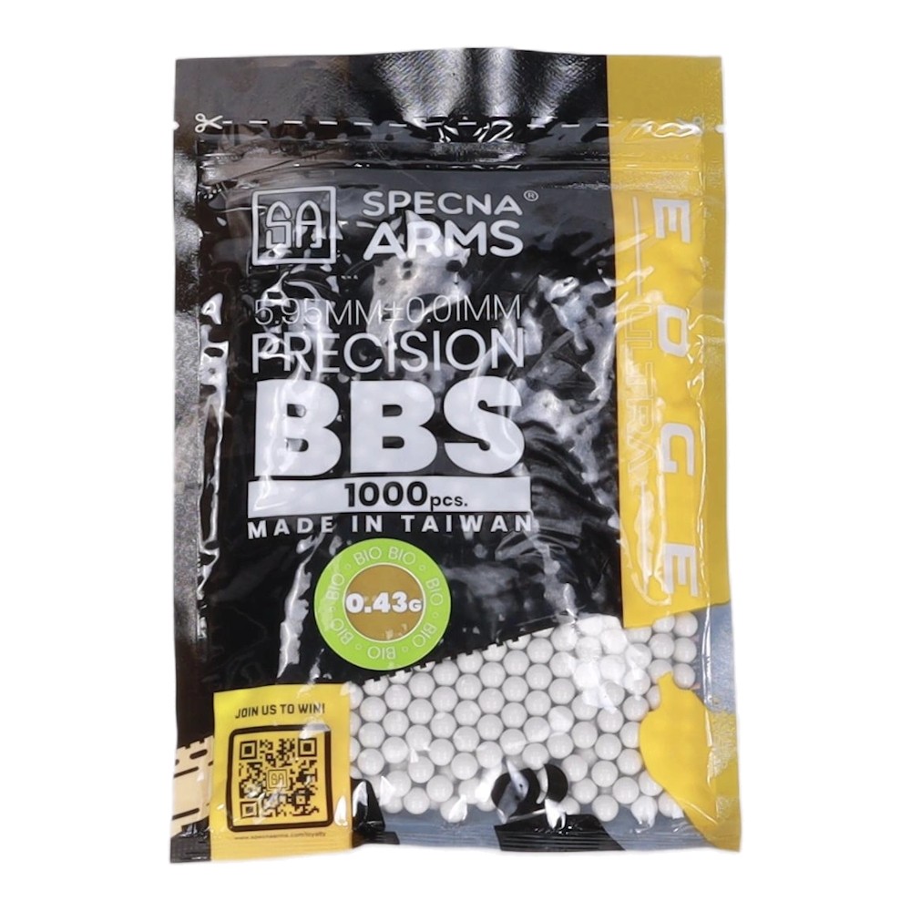 SPECNA ARMS EDGE ULTRA BIO BALL PELLETS 0.43G WHITE 1000 PIECES (SPE-16-048751)