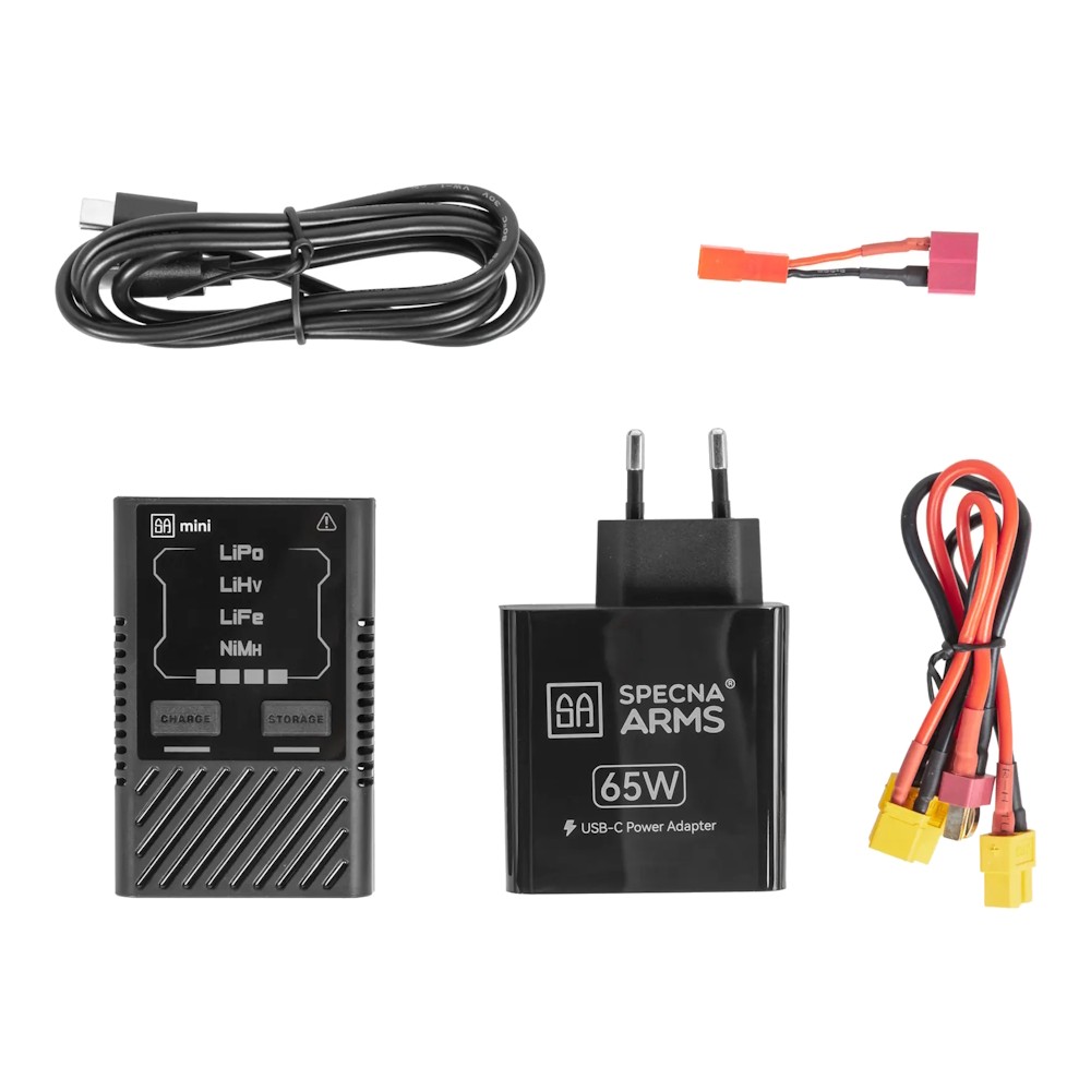 SPECNA ARMS MINI CARICA BATTERIE LI-PO/LI-FE/NI-MH USB-C CON ALIMENTATORE 65W (SPE-07-043798)