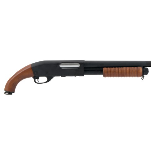 S&T PUMP ACTION SHOTGUN ST870 SHORT REAL WOOD BLACK (S&TM870SB)