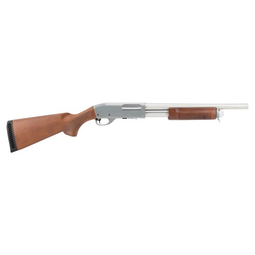 S&T PUMP ACTION SHOTGUN ST870 REAL WOOD SILVER (S&TM870SV)