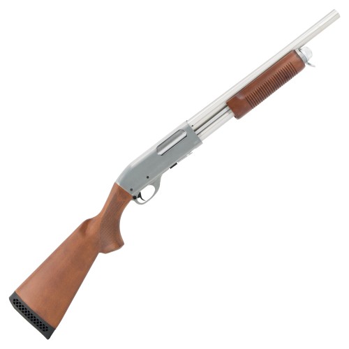 S&T PUMP ACTION SHOTGUN ST870 REAL WOOD SILVER (S&TM870SV)