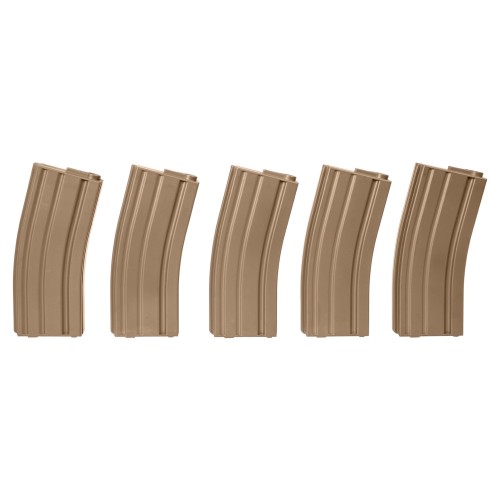 SPECNA ARMS SET 5 CARICATORI MID-CAP 140 COLPI PER SERIE M4/M16 TAN (SPE-05-025501)