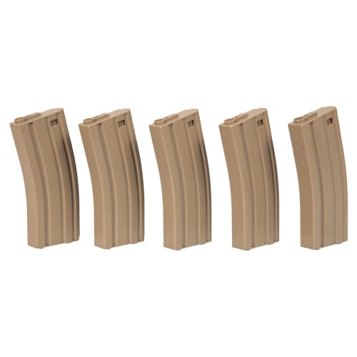 SPECNA ARMS SET 5 CARICATORI MID-CAP 140 COLPI PER SERIE M4/M16 TAN (SPE-05-025501)